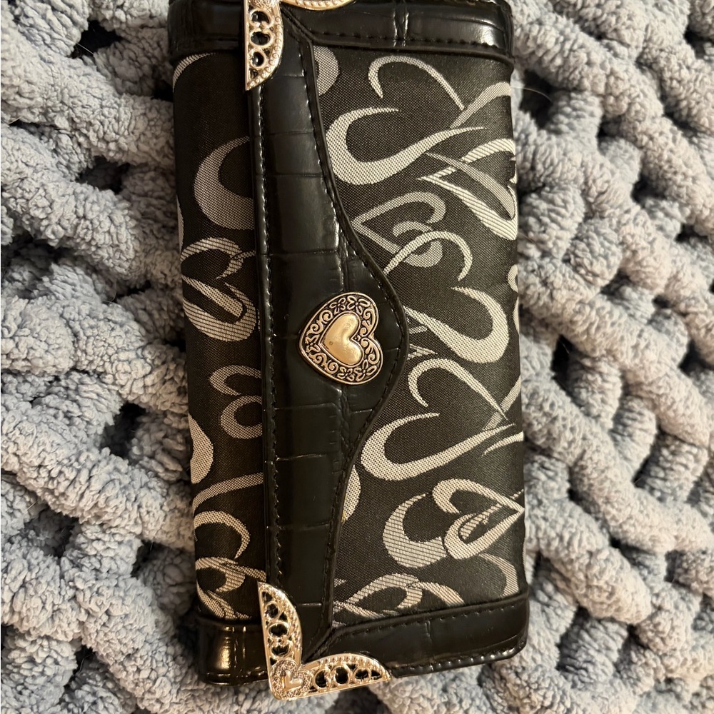 Brighton Black and Silver Heart Accent Wallet